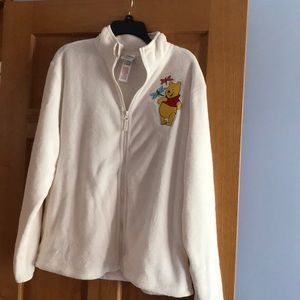 Disney Store fleece white jacket with Pooh